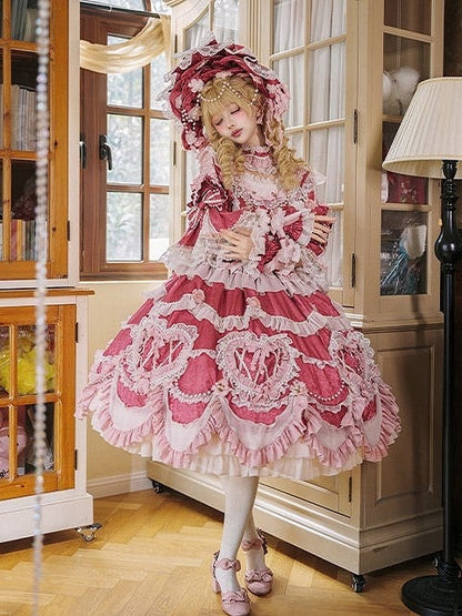 【2月22日予約締切】アンティークベリーローズロマンティックファンタジーロリータショートドレス