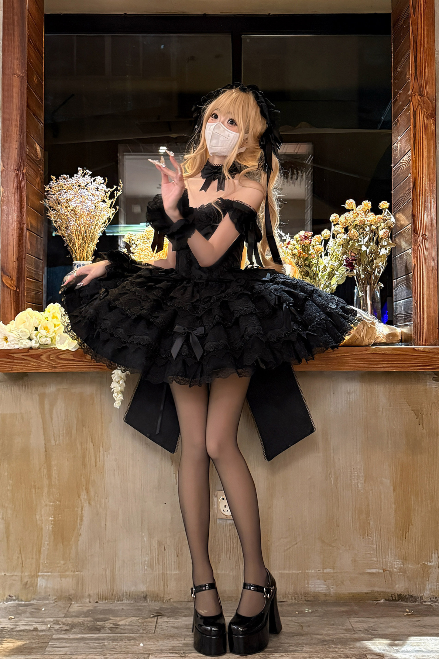 【予約商品】プリンセスバレエケーキロリータドレス+ヘアバンド+ネックレス+スリーブ+テール