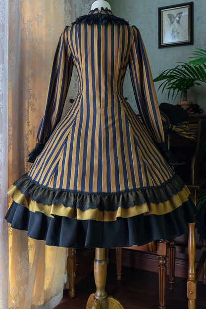 Retro Striped Elegant Gothic Lolita Dress