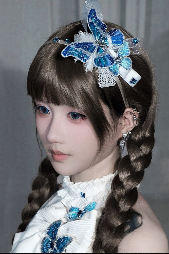 [Vorbestellschluss: 10. Monat, 14. Tag] Schwarz/Weiß Gothic-Lolita-Schmetterlingsschleifen-Serie Accessoires(Haube/Spitzen-Kopfschmuck KC/KC/4 Arten von Fotorahmen/Fotorahmen-Set)