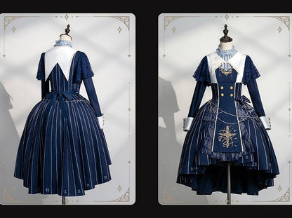 【2月26日予約締切】ゴシックエンブロイダリーストライプ懐中時計シスタードレスフルセット＋ヘッドドレス