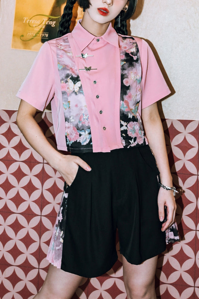 チャイニーズクロップドシャツ