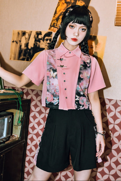 チャイニーズクロップドシャツ