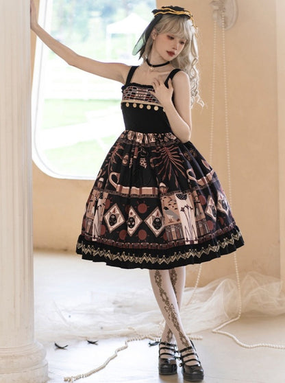 With Puzi Original Design Kula Print Suspender Dress + Lace Skirt