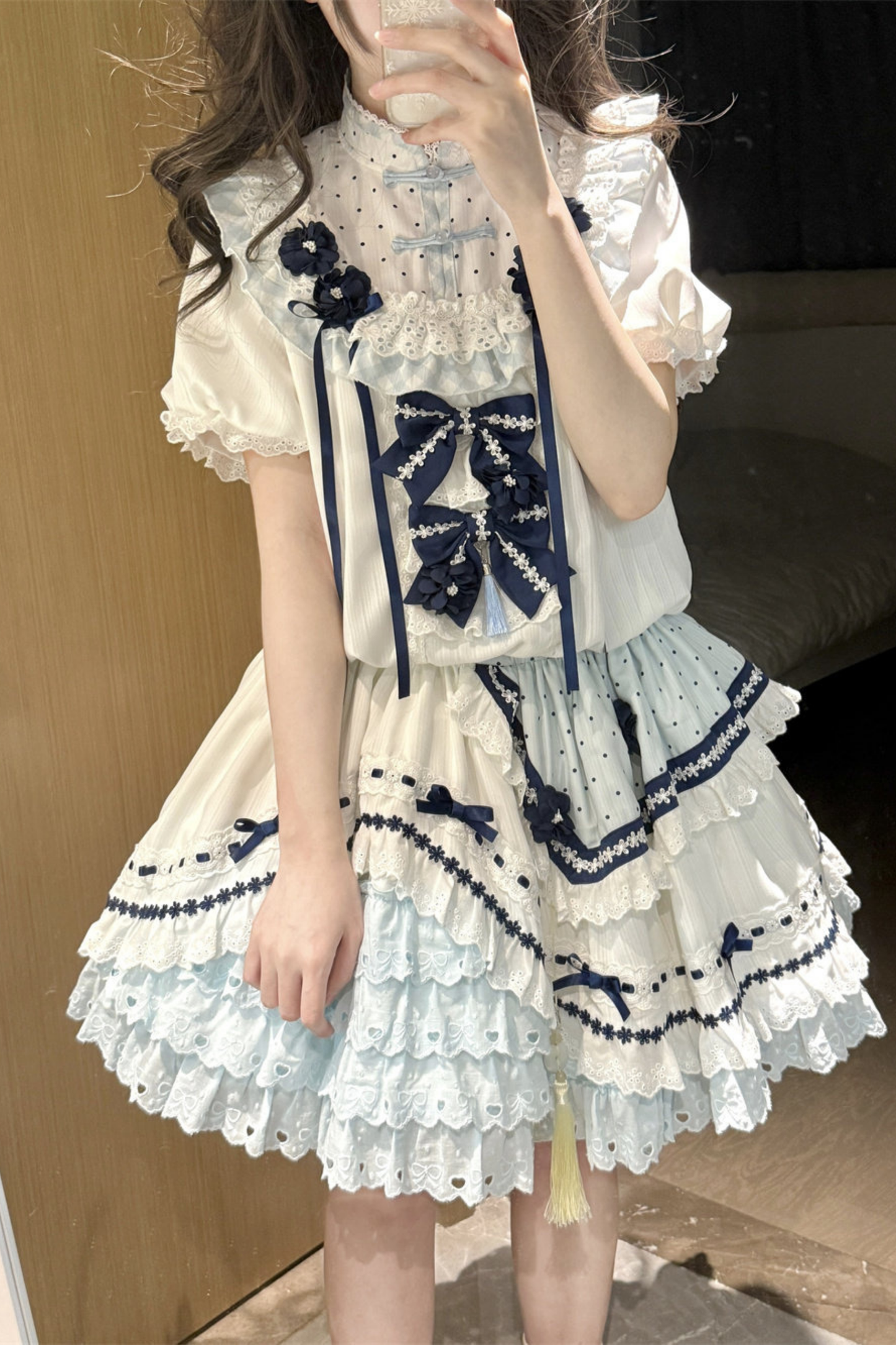 [3월 18일 예약마감] 차이나 드림 원피스 + 점퍼 스커트 + 소매 + 레그 워머 + 머리띠 + 칼라 + 클립 + 리본 + 공주 소매