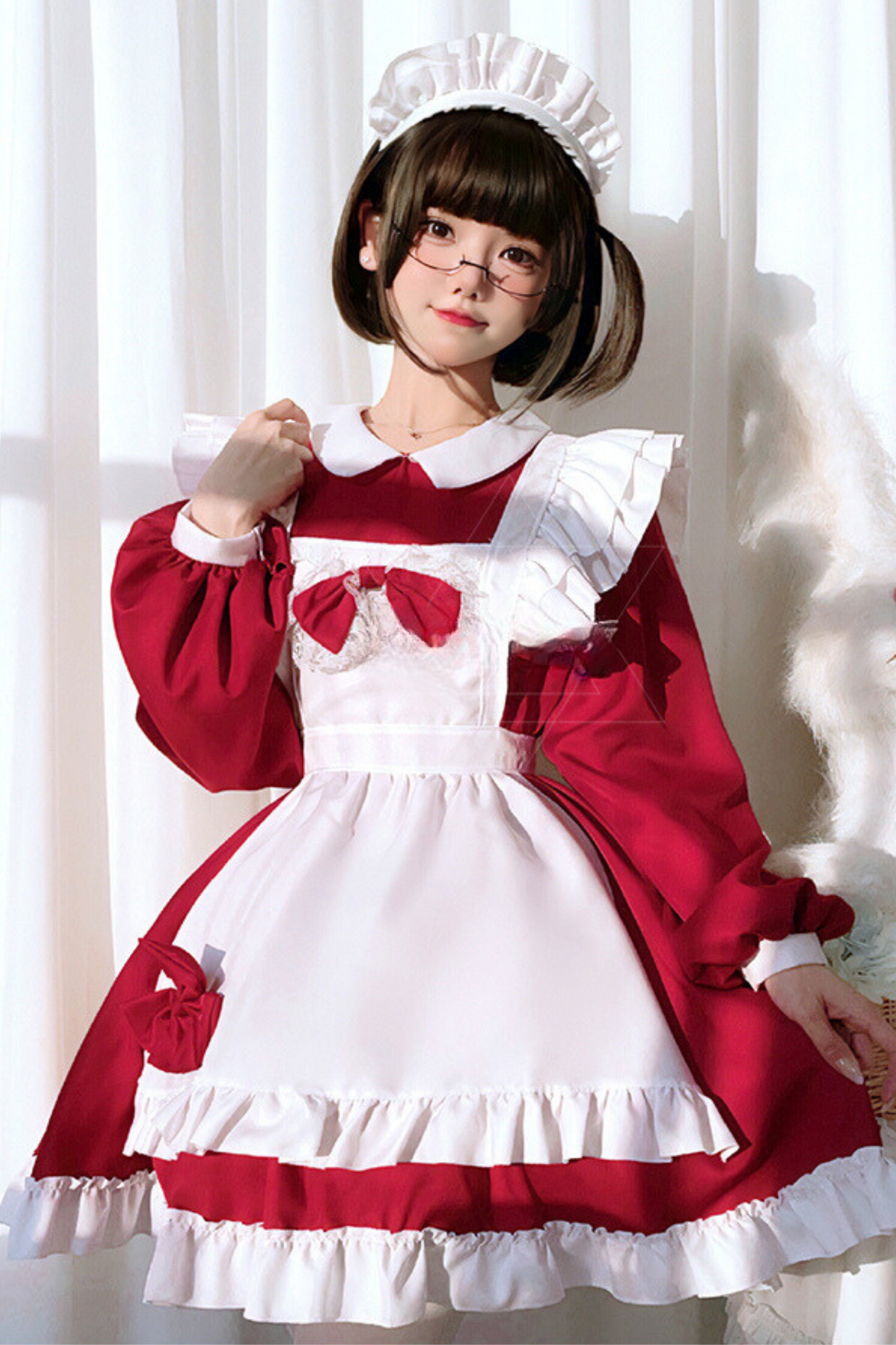 Sweet Red Ribbon Maid Set