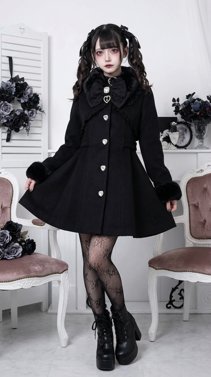 リボンウエストマークフレアコート