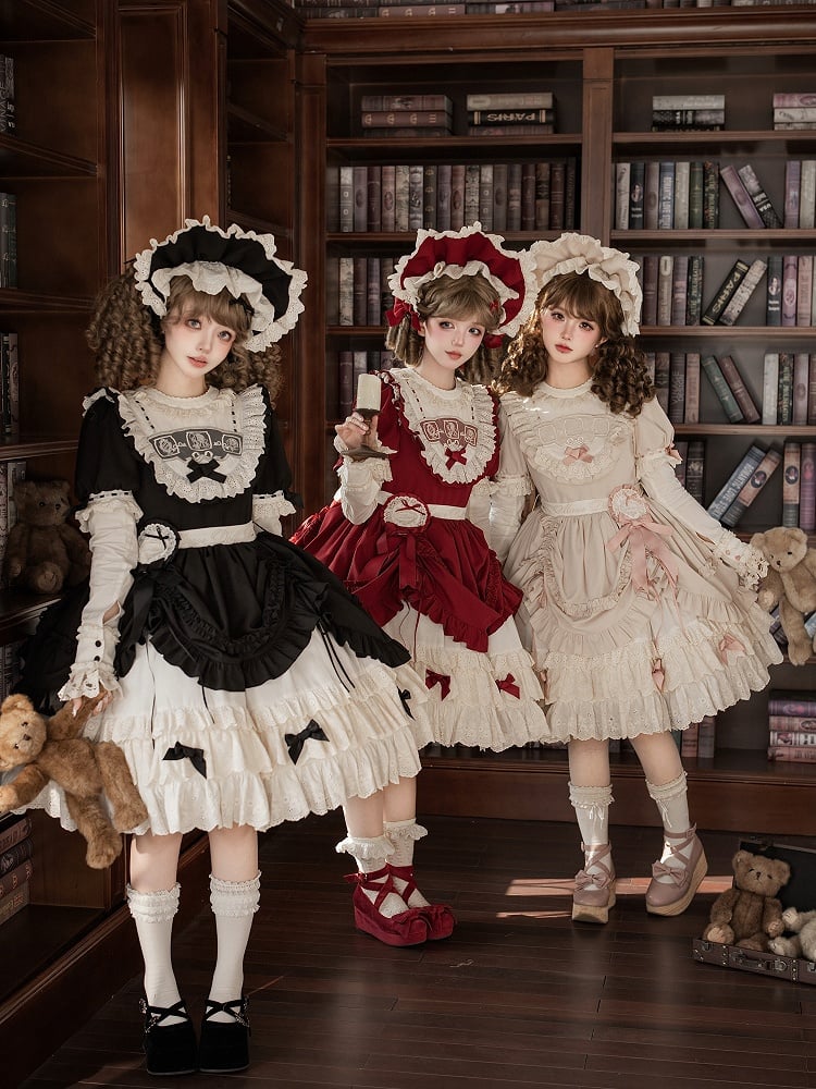 【4월 1일 예약마감】미러돌 앤티크 풀업 레이어드 원피스 + 풀 세트