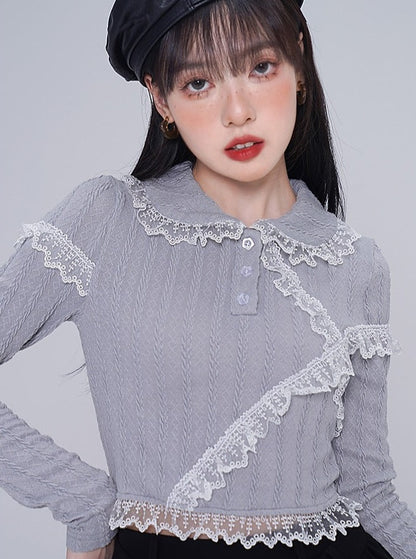 Doll Collar Lace French Top