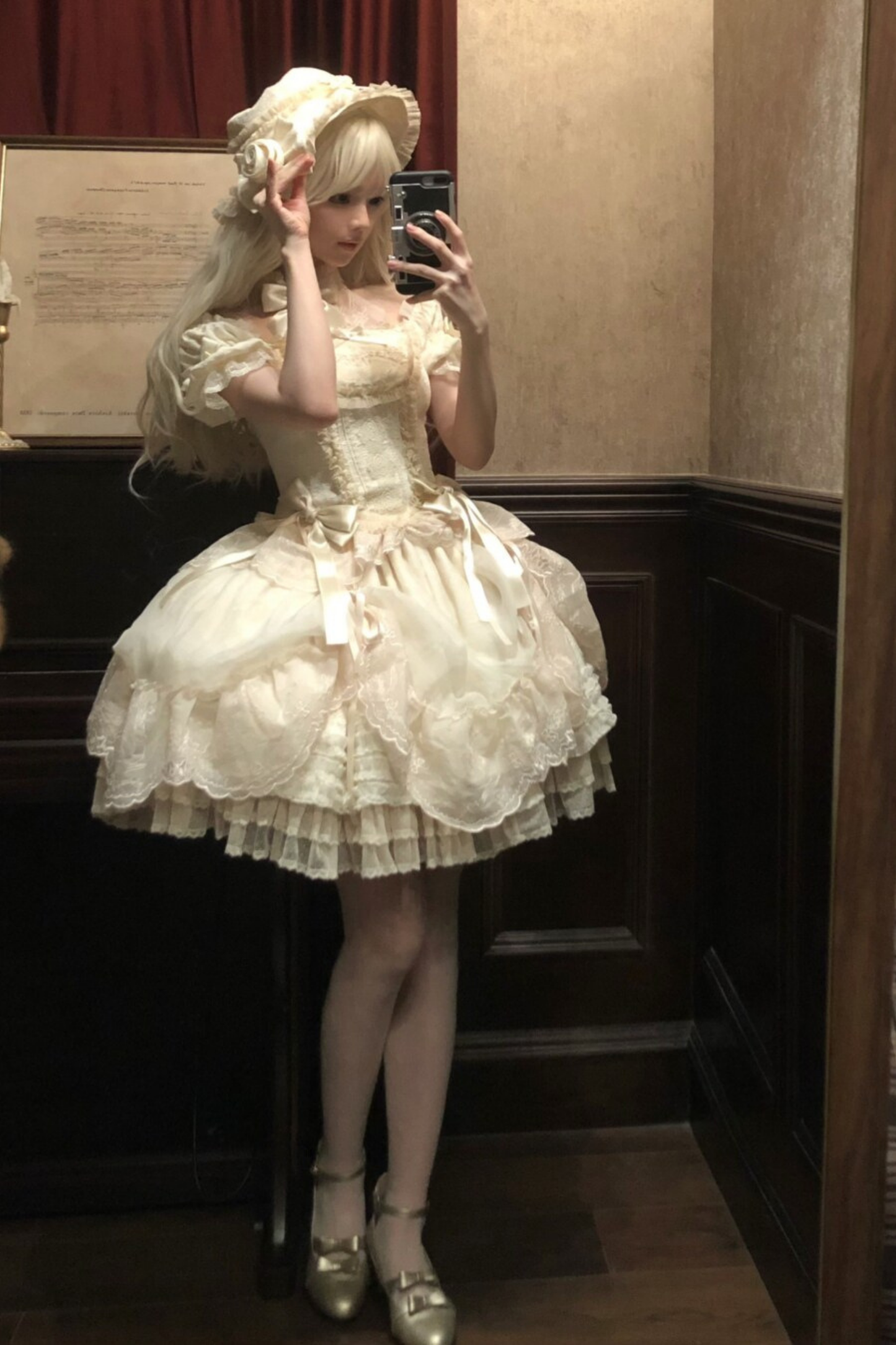 Moon River Lolita Puff Sleeve Top + Vest + Skirt