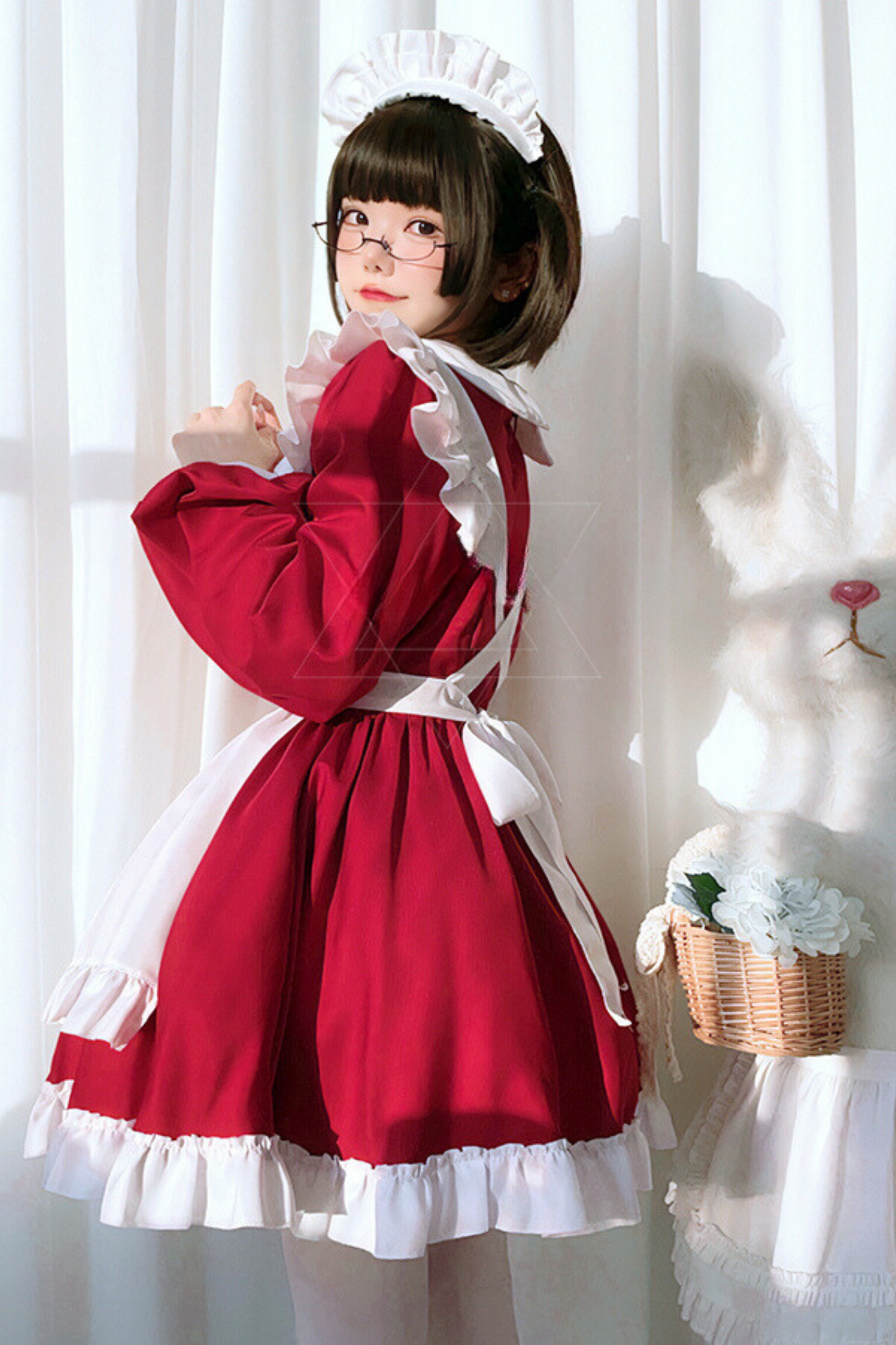 Sweet Red Ribbon Maid Set