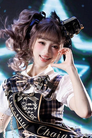 【7月18日預購截止】藍色/紅色/綠色偶像蘿莉塔系列帽子＋蝴蝶結髮箍