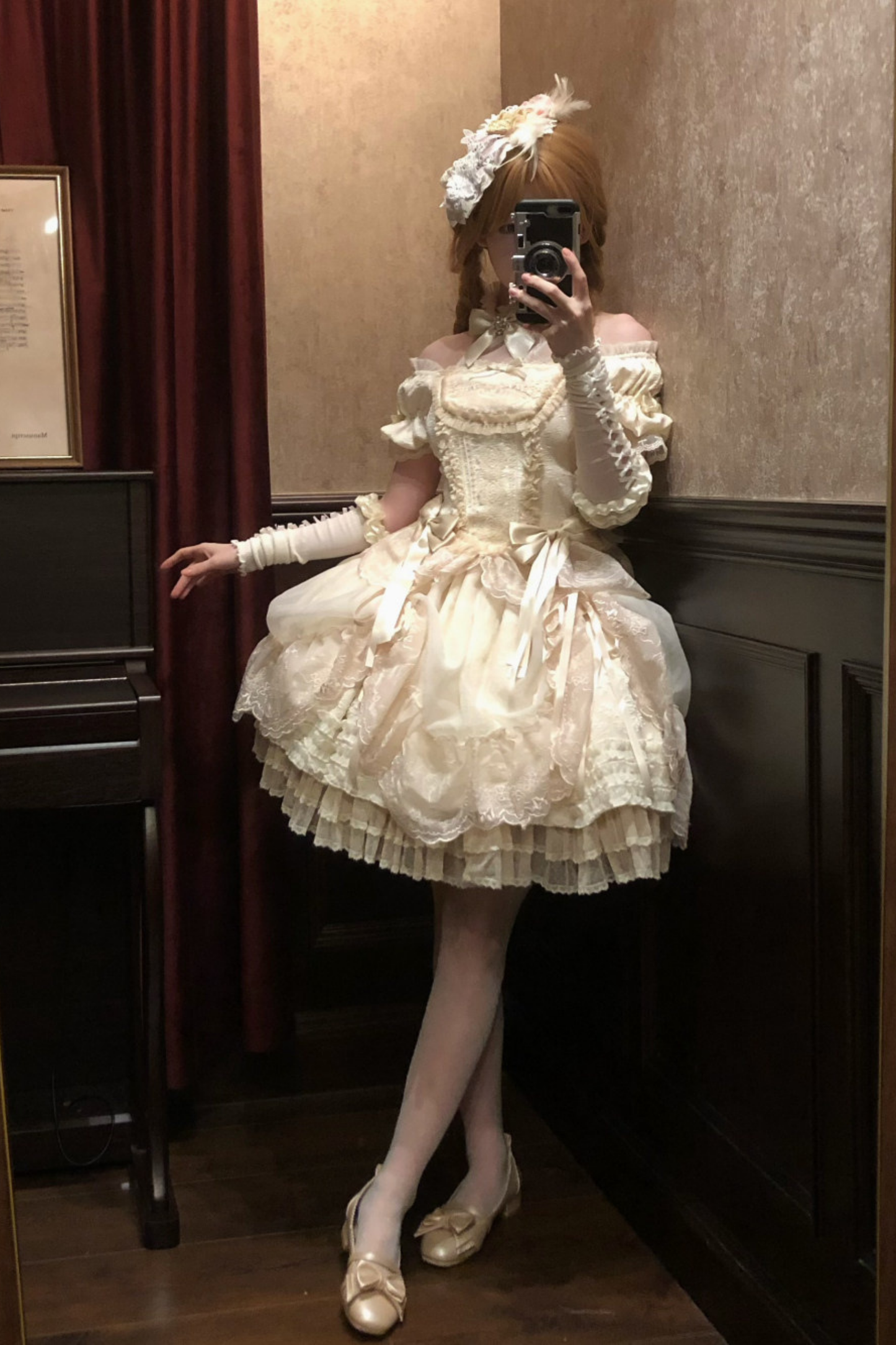 Moon River Lolita Puff Sleeve Top + Vest + Skirt