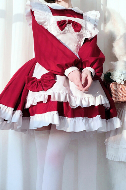 Sweet Red Ribbon Maid Set