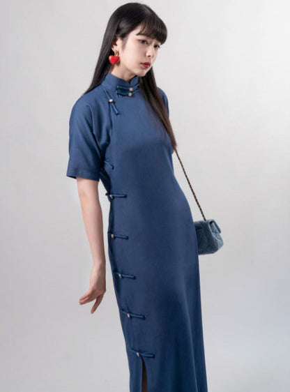 Denim-ism Star Button China Dress