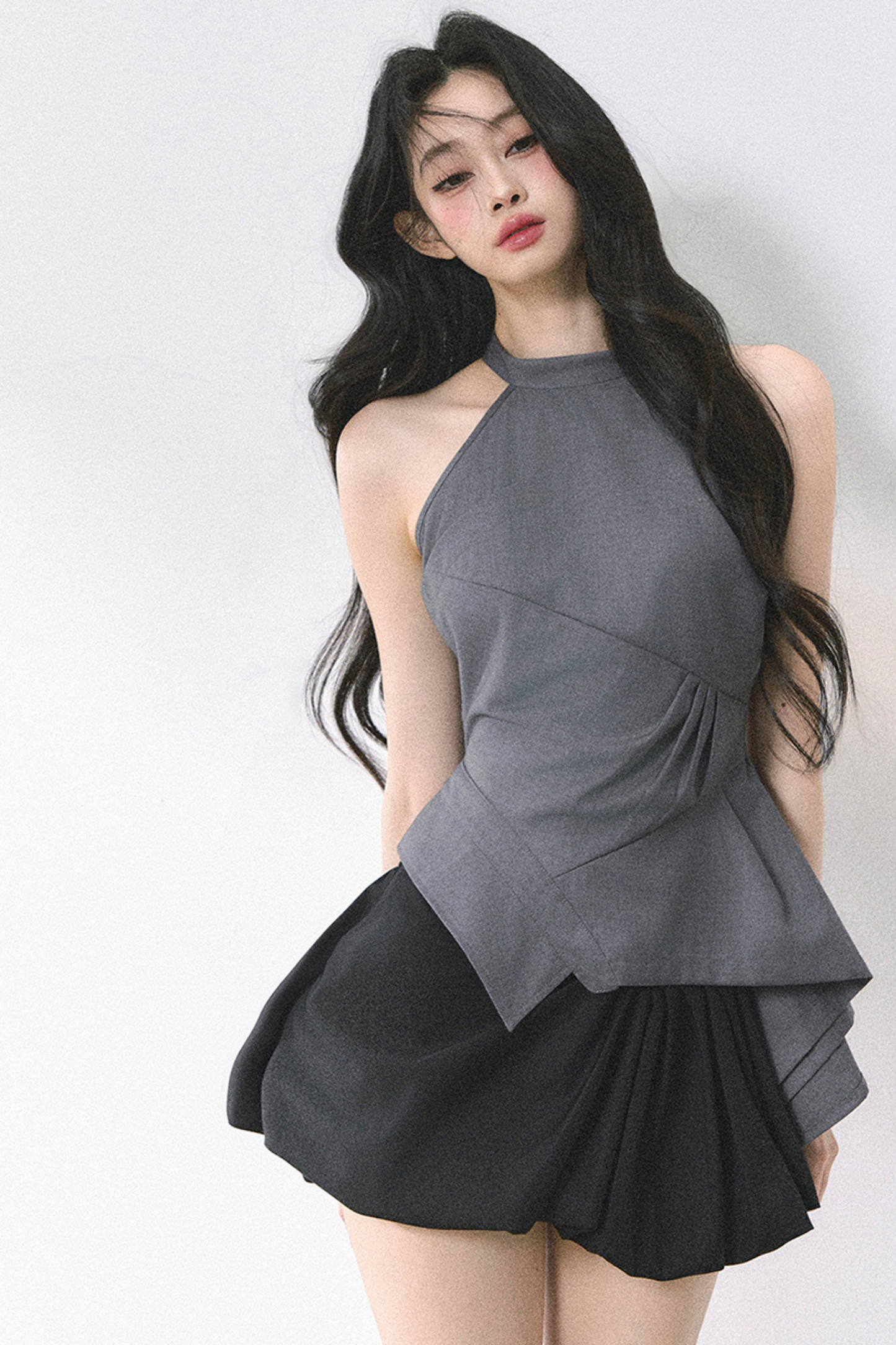 フレンチホットティーホルターネックトップス