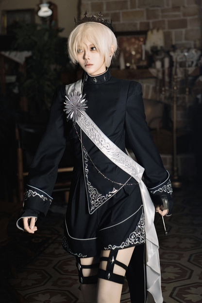 ネバーアイランドモード皇子トップス+ショートパンツ+リボン