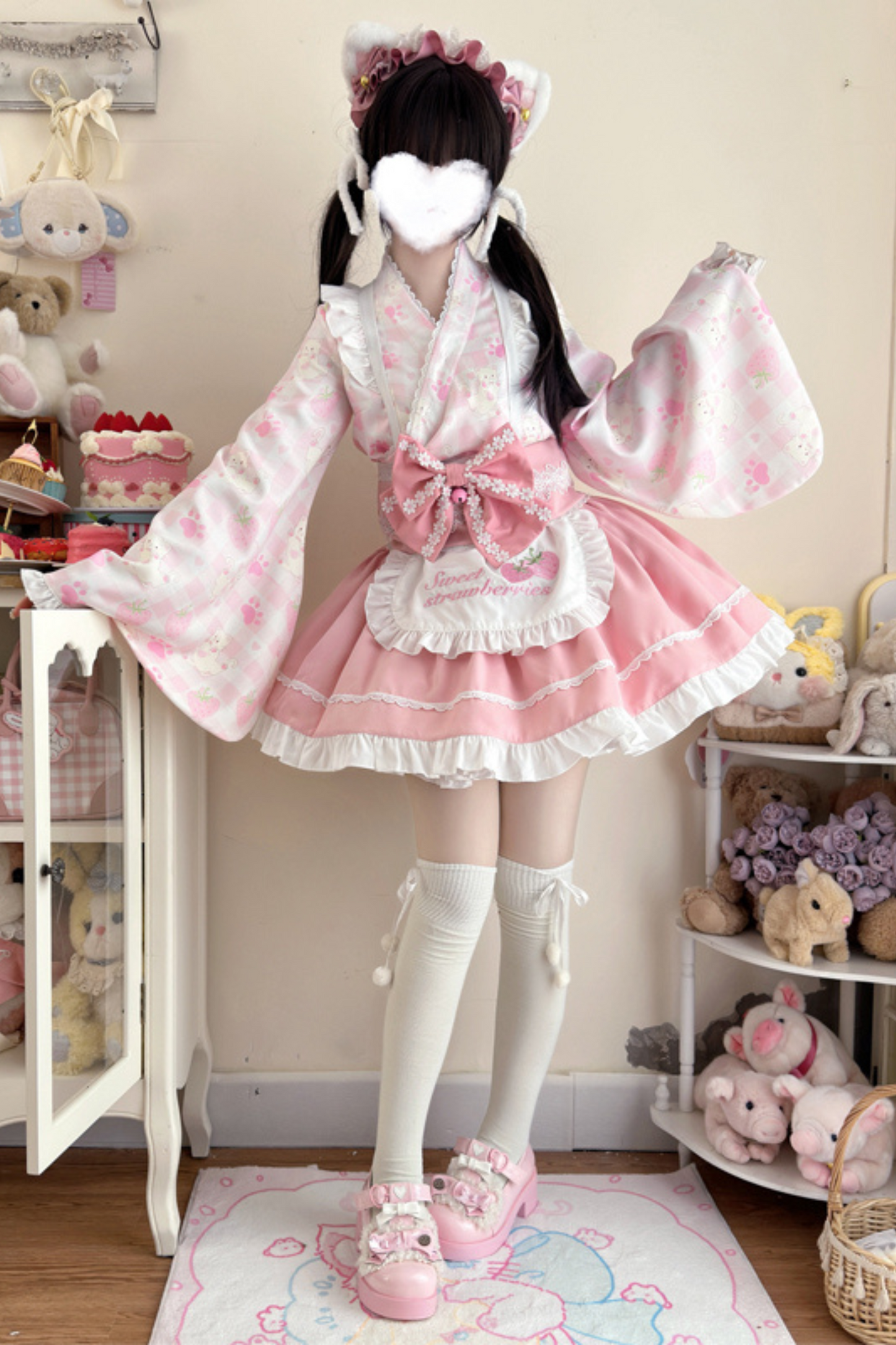 [Reservation Product] Strawberry Retro Cafe Japanese Style Lolita Dress