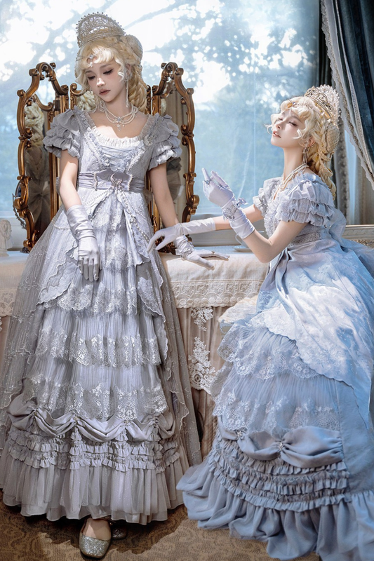 【3月5日予約締切】シルバームーンプリンセスドレス+スカート+ベルト+ネックレス+ヘアピン+クラウン+リボン+イヤリング+ストッキング+ブレスレット