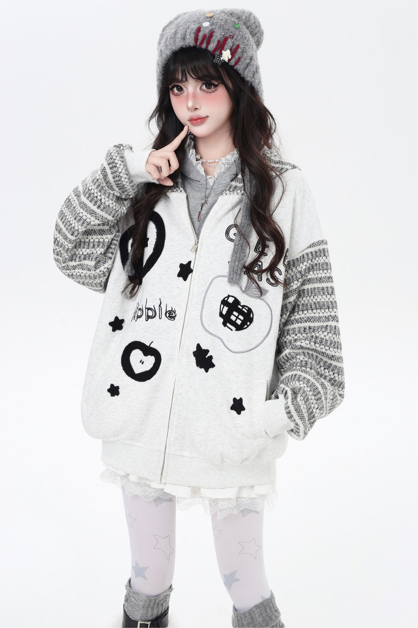 アメリカンボーダーアームルーズフードパーカー