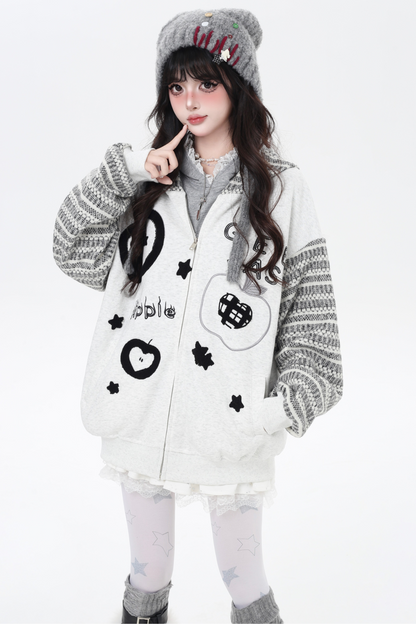 アメリカンボーダーアームルーズフードパーカー