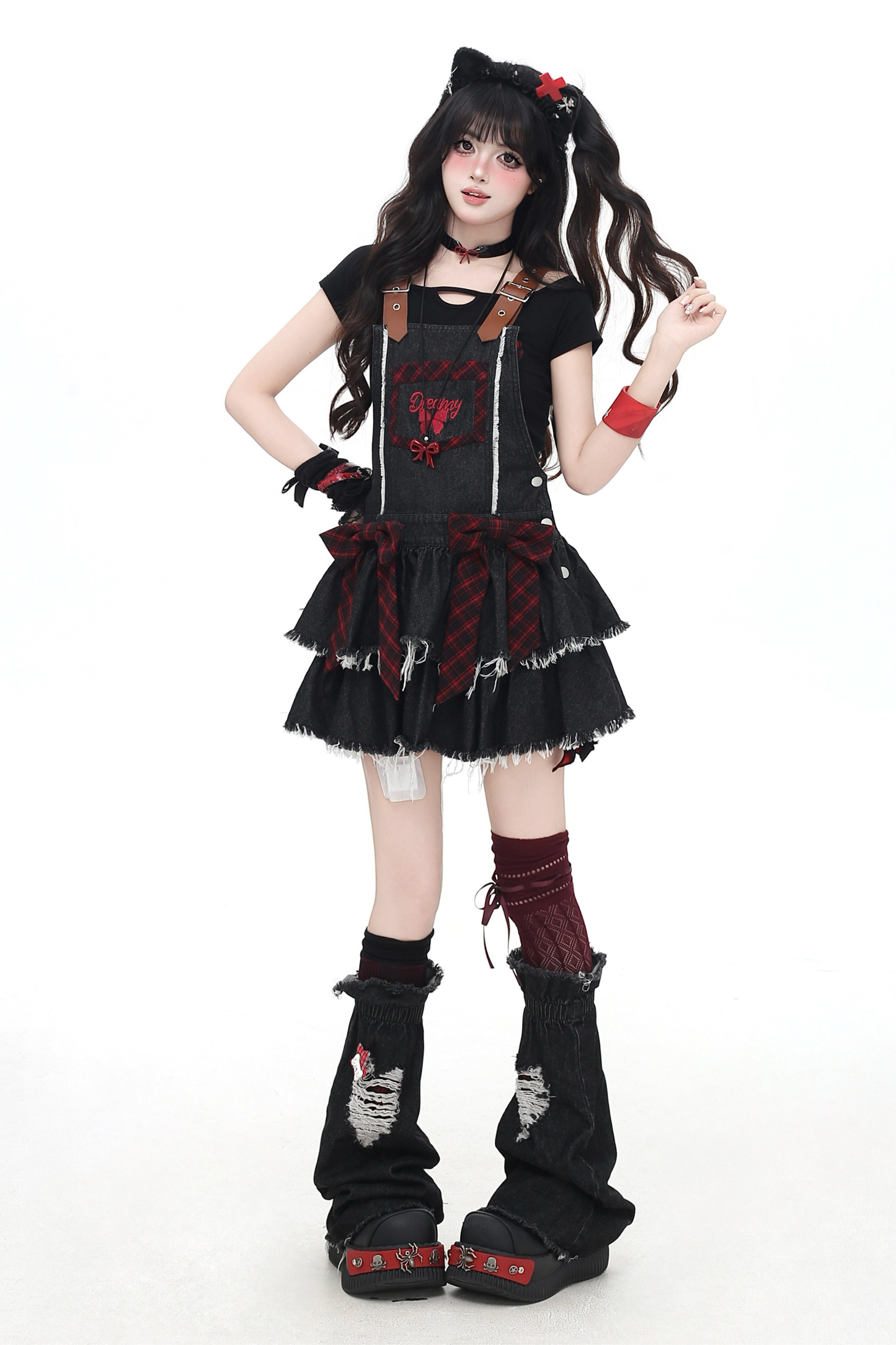 Sweet Cool Ribbon Denim Skirt