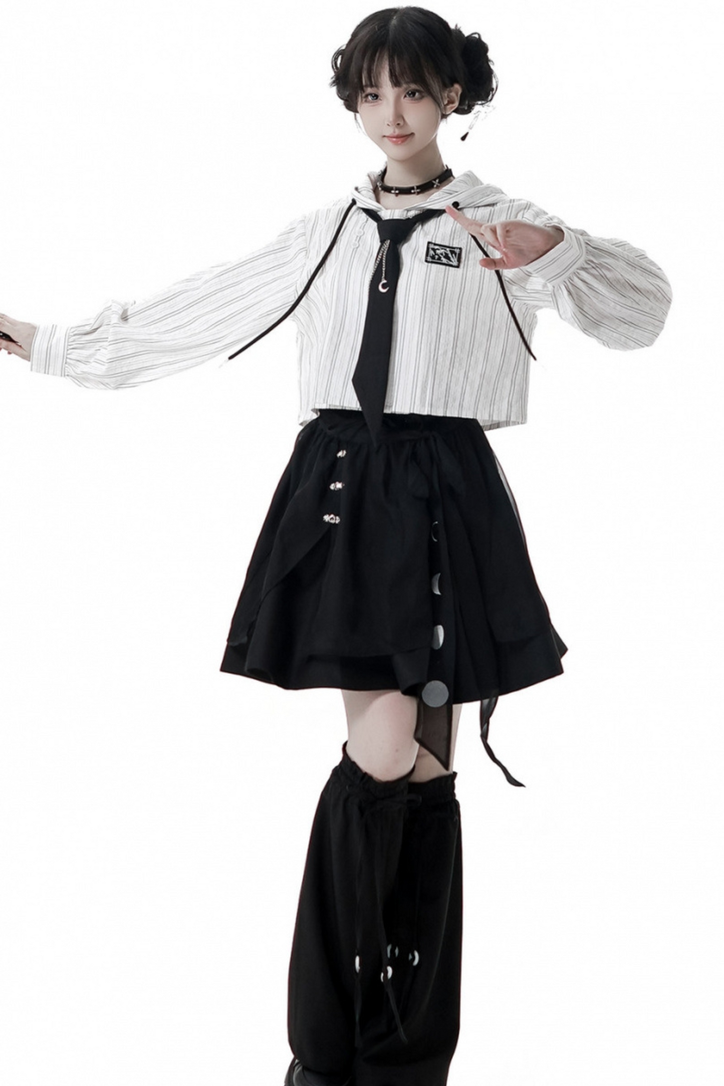 ストライプカップルガールフレンドチャイナセットアップ