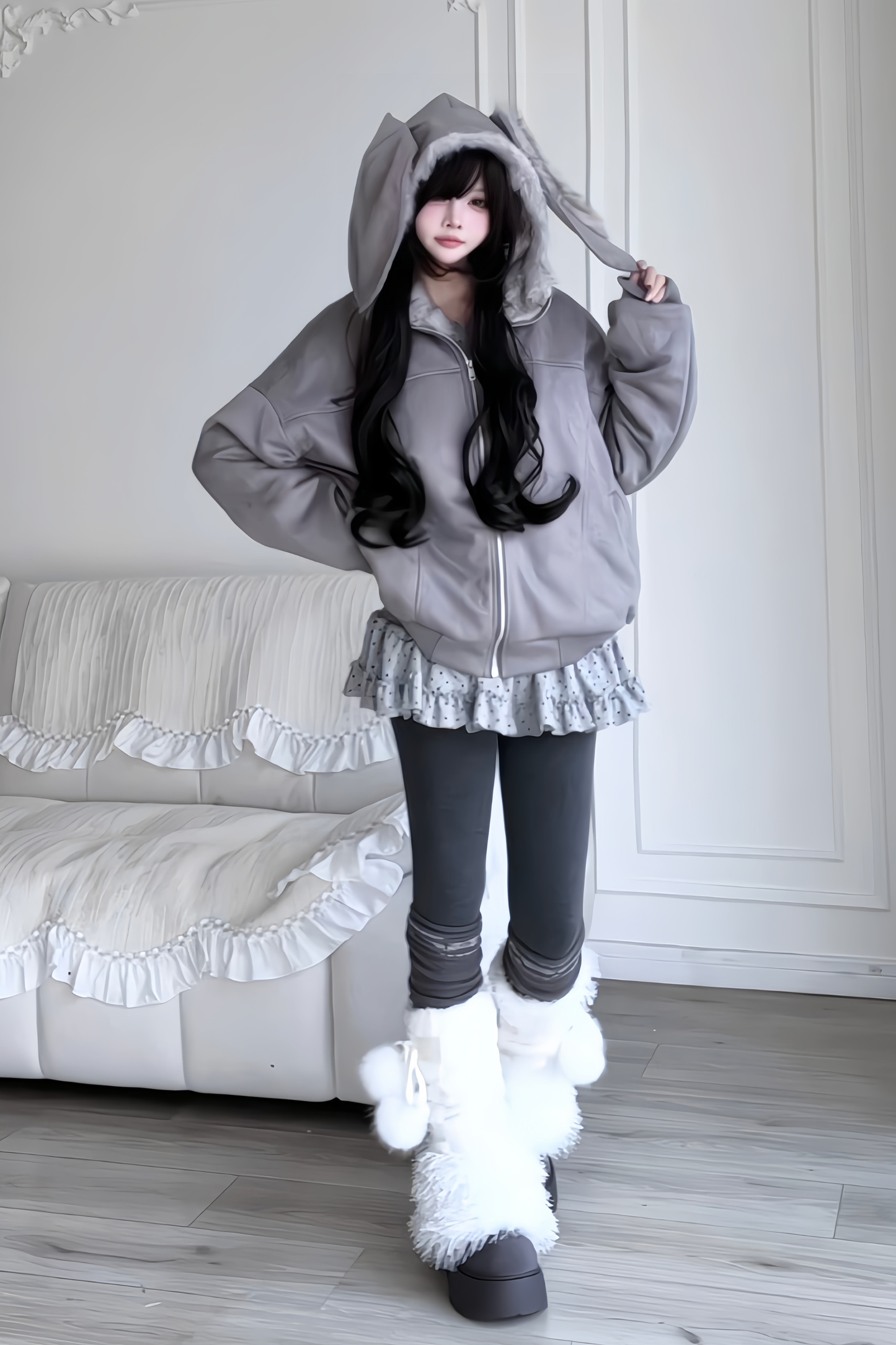 Rabbit Ear Hooded Jacket