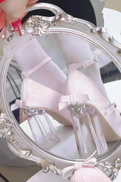 ラブバックルクリスタルヒールシューズ