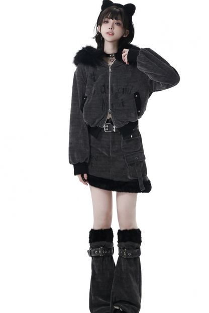 リトルウルフファージャケット+アシメスカート+レッグカバー