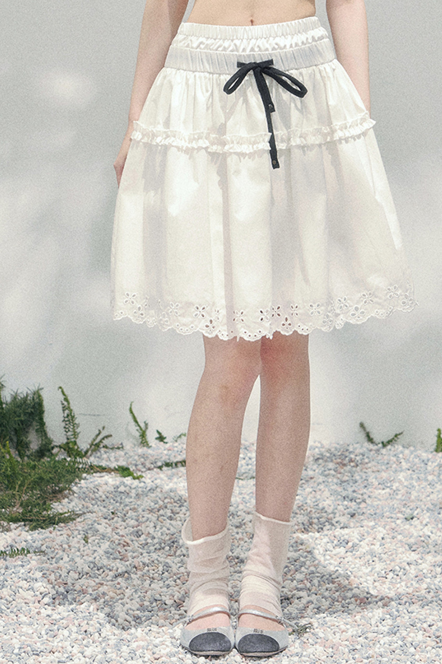 レーススイートティアードパフィースカート