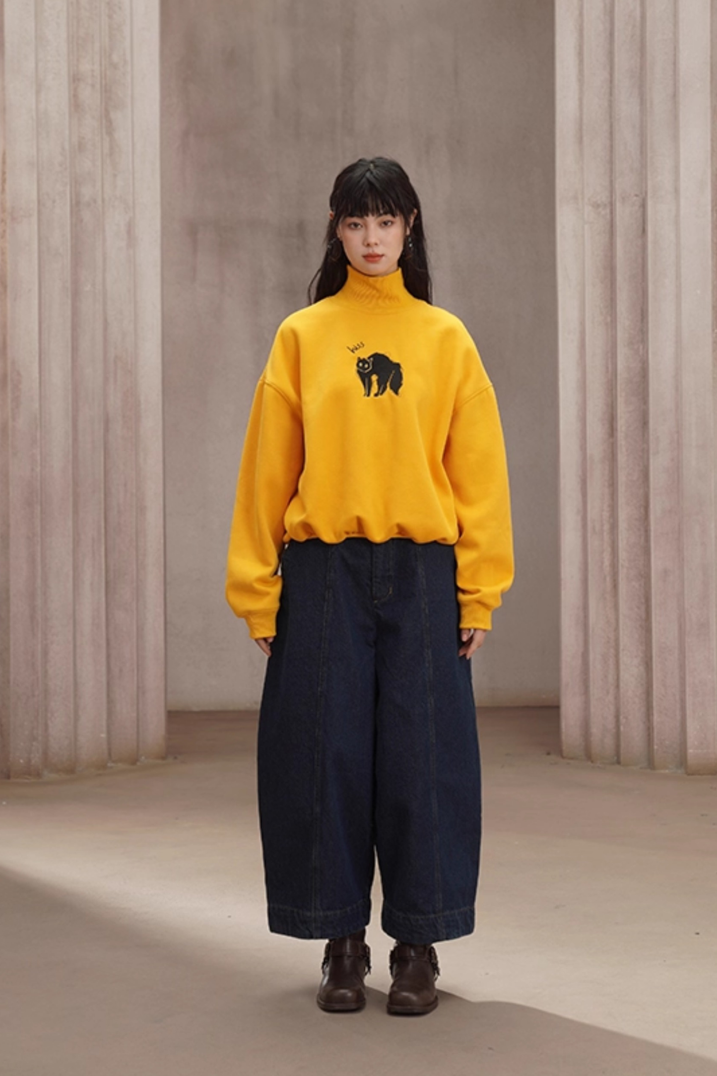 Suncat Yellow Semi-Turtleneck Top