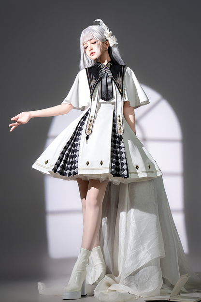 Real Aigothic Style Lolita Dress + Cape + False Collar