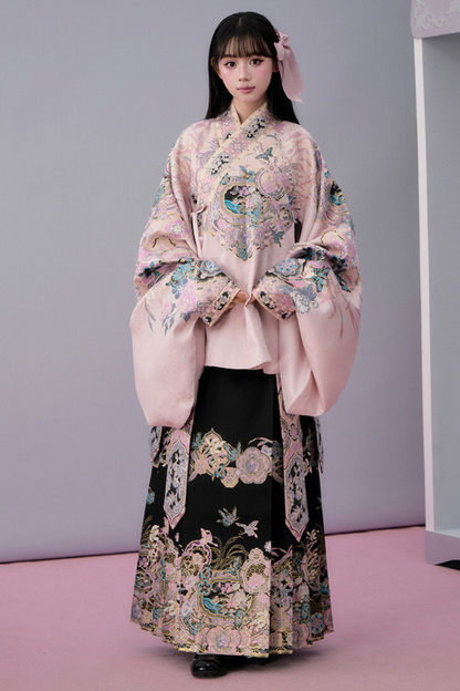 Süße China-Jacke + Plisseerock + Accessoires