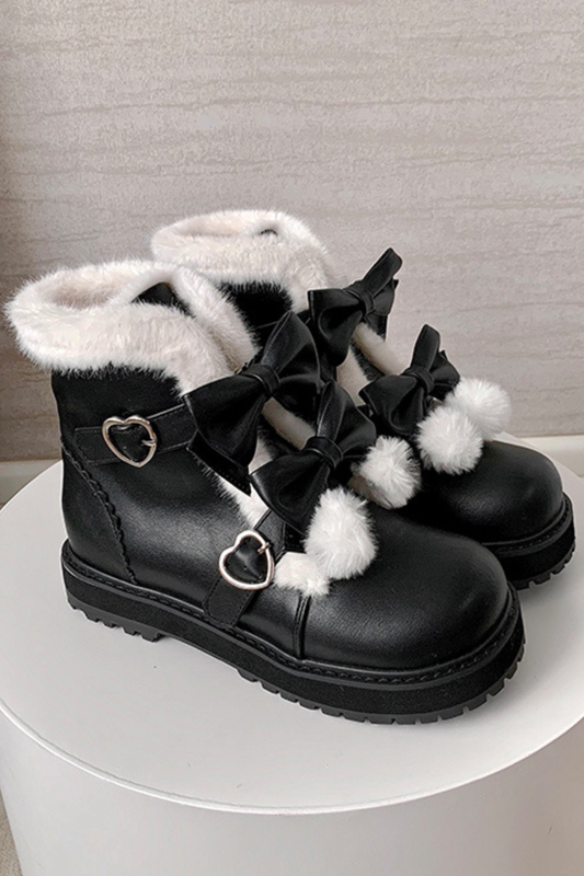 リボンプラットフォームソールブーツ