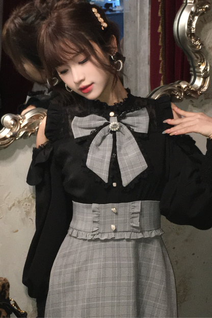 Mine Cute Bicolor Ribbon Dress