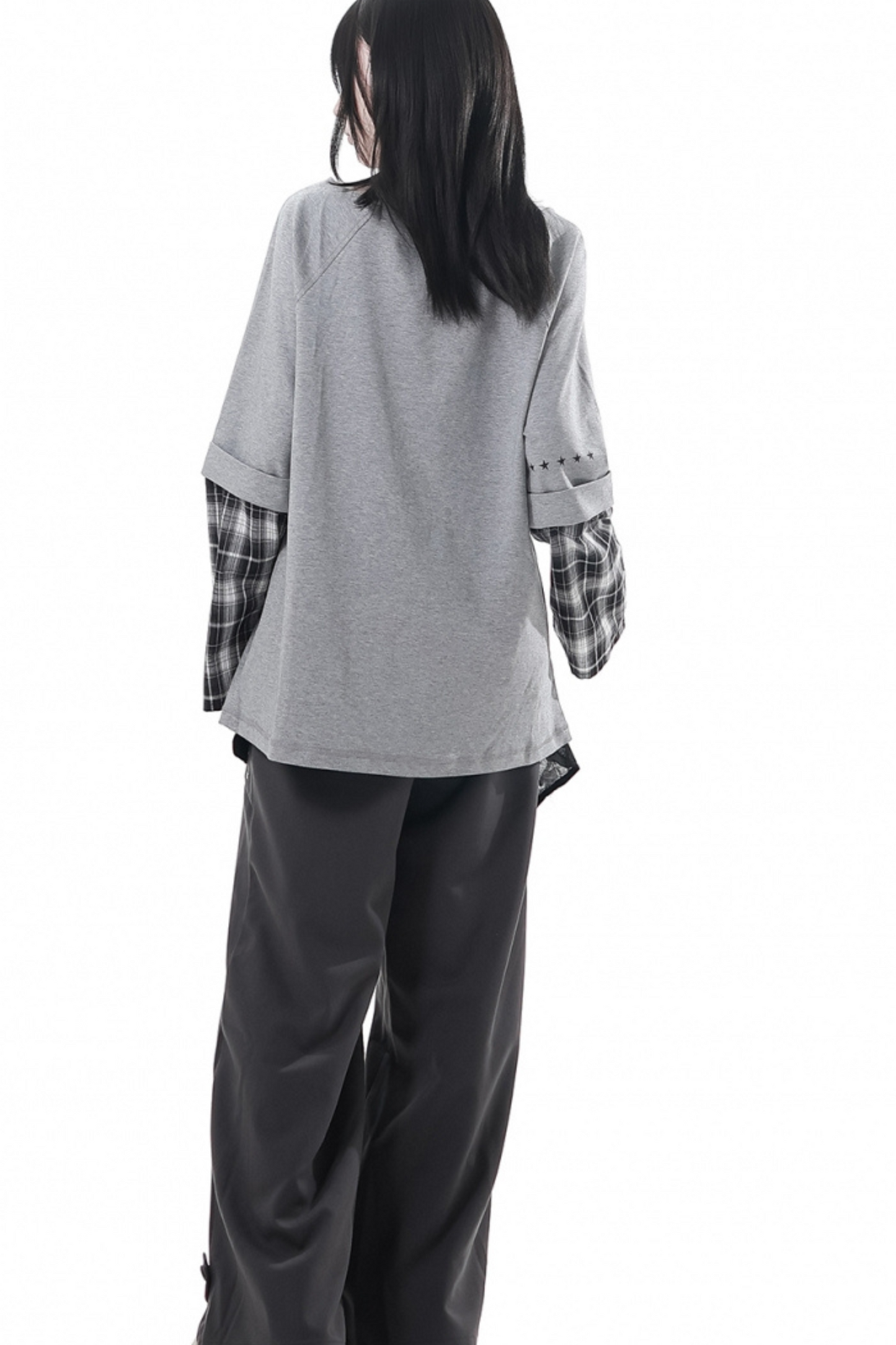 チェックデザイントップス+アシメトップス+パンツ+スカート+ベルト