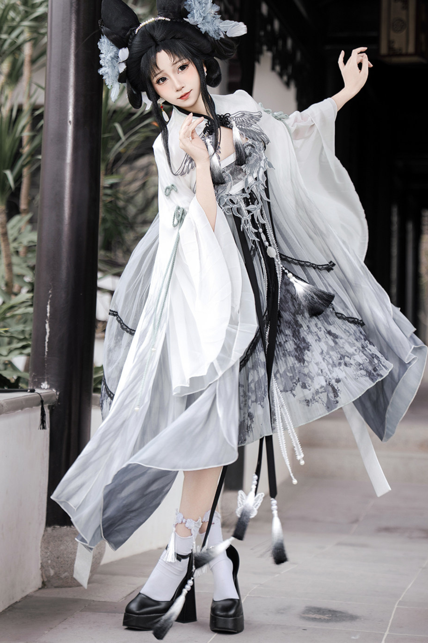 ダークチャイナドレス+ビッグスリーブケープ+チャイナトップス+スカート+キャミソールドレス+レッグウォーマー