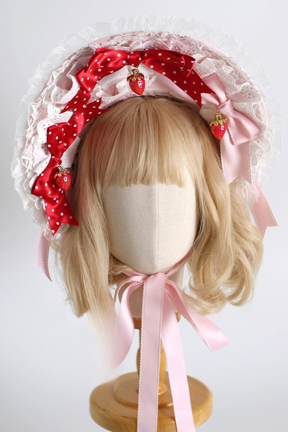 Strawberry dot bonnet