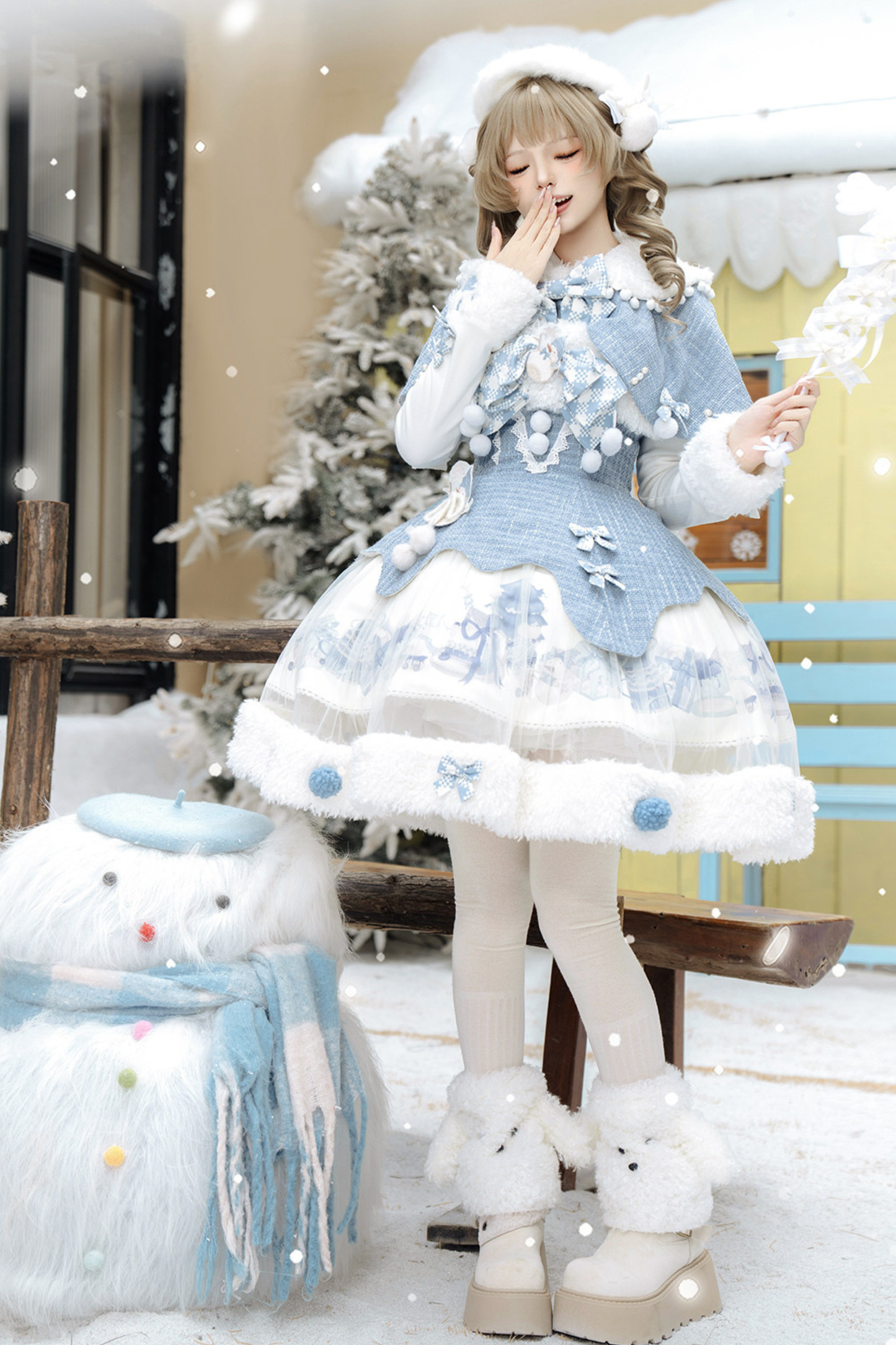 スノーアイランドロリータドレス+トップス+ショール