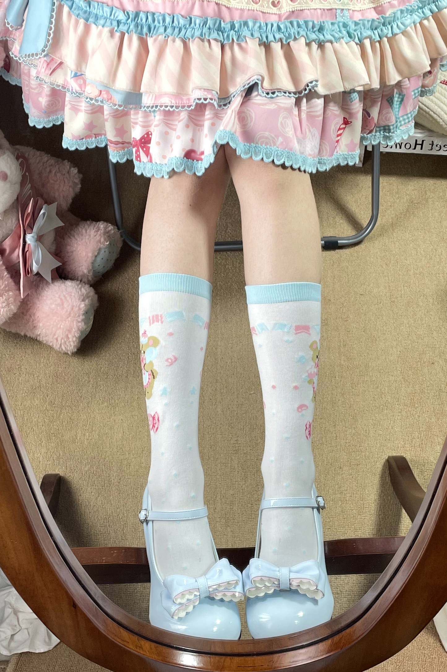 Sweet Lolita Bear Print Socks