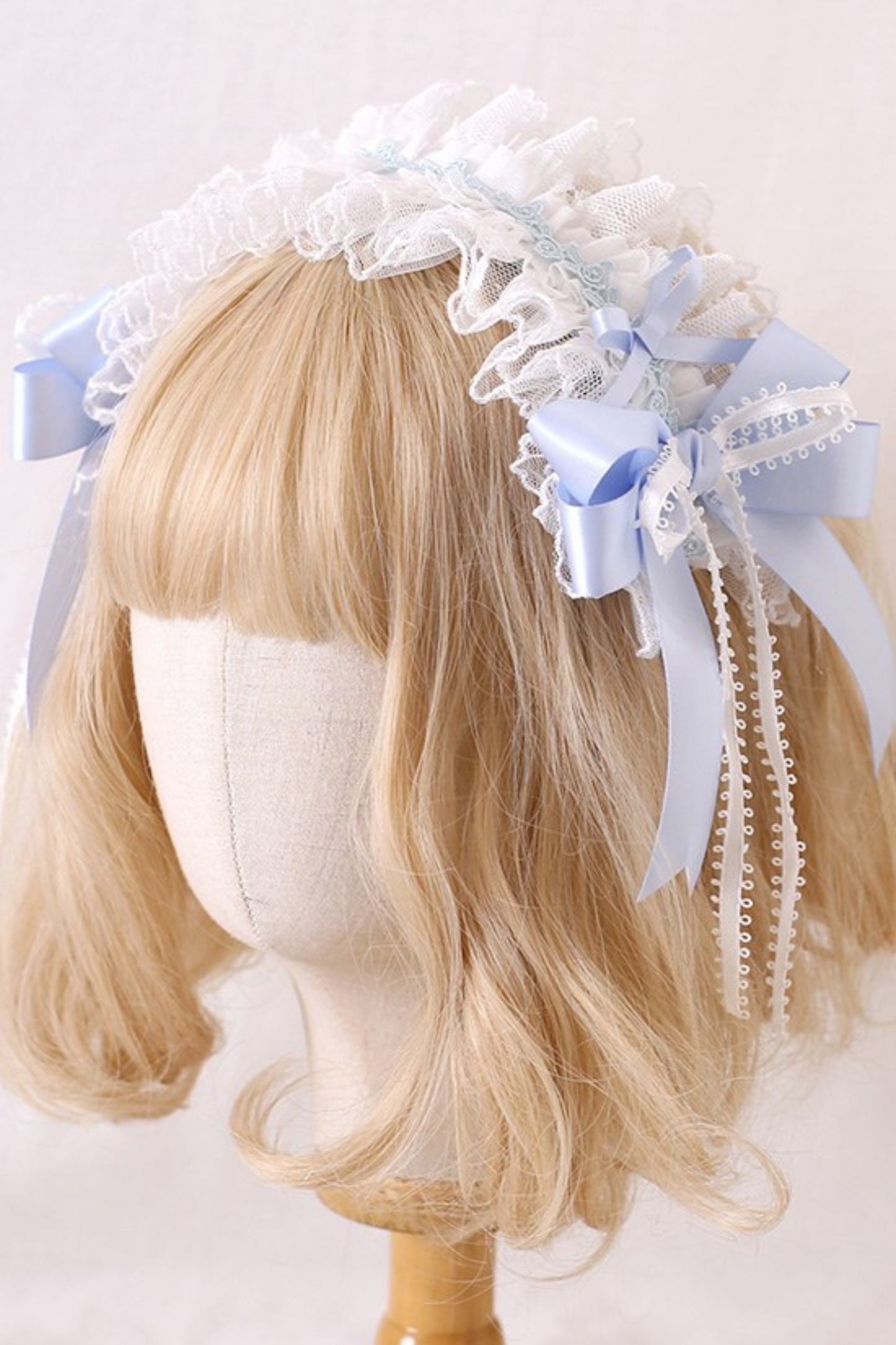 ブルーシルクサテンバレエロリータヘッドアクセサリー