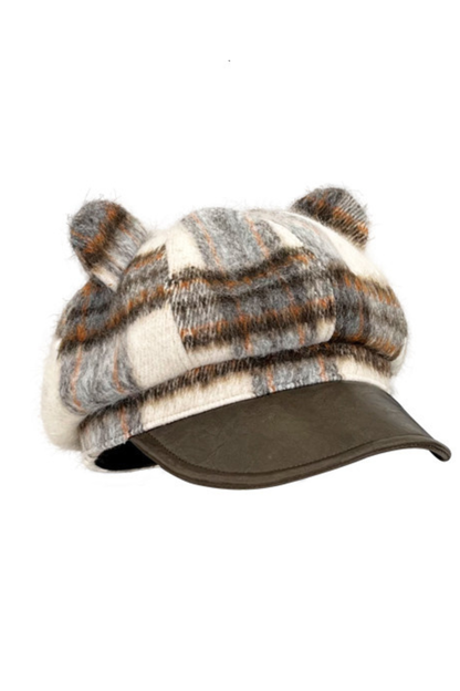 Bear Ear Plaid Beret