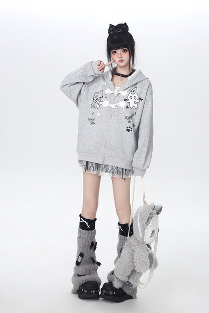 休闲宽松连帽卫衣