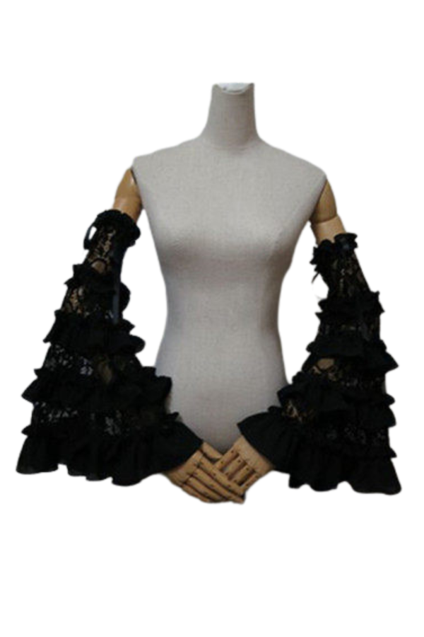 Robe Lolita en Tulle Floral + Manches + Chapeau
