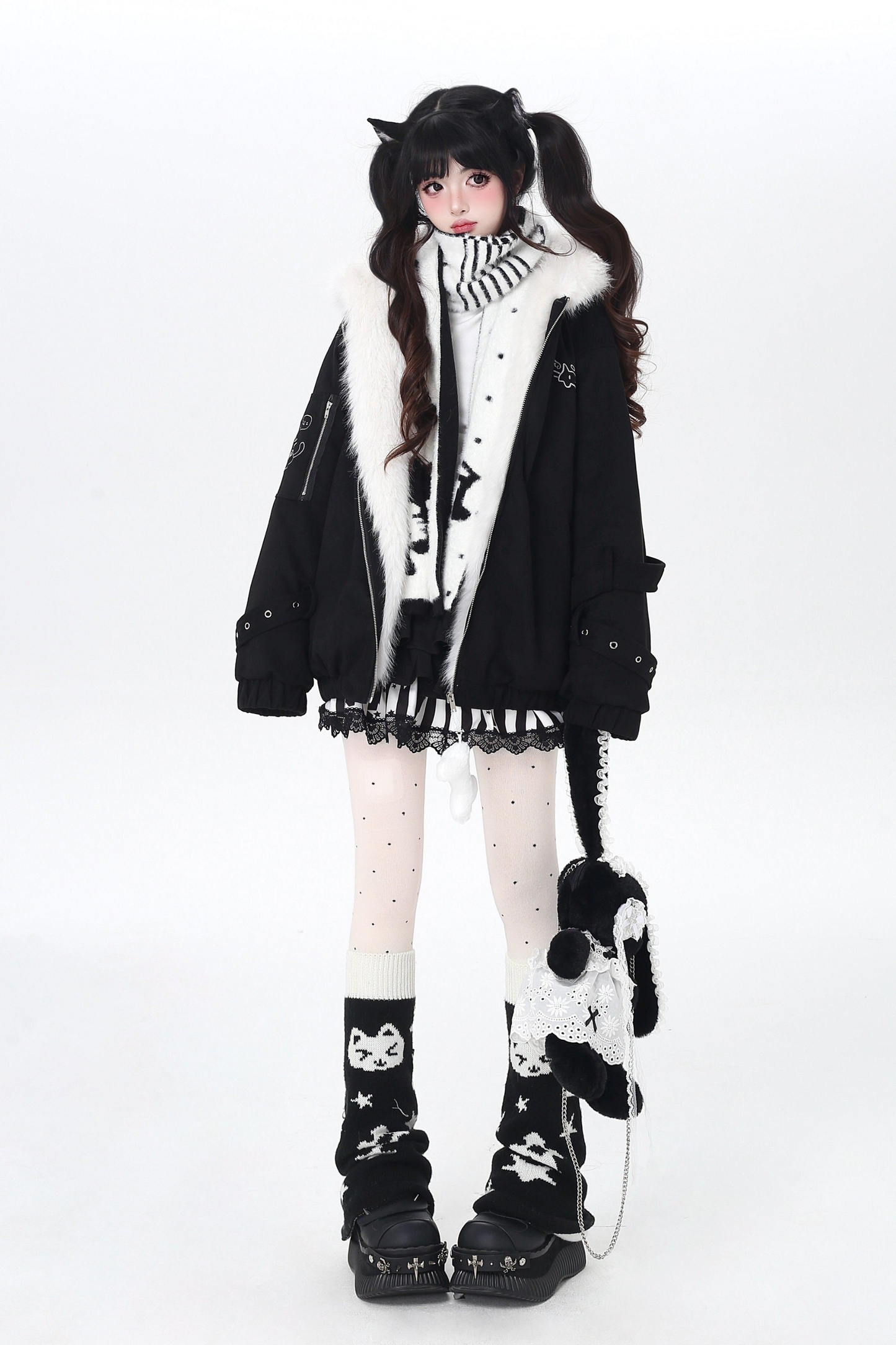 Cat Ear Hood Fur Jacket