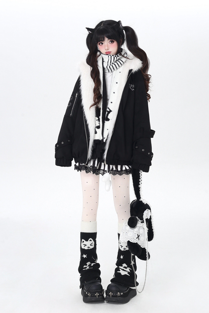 Cat Ear Hood Fur Jacket