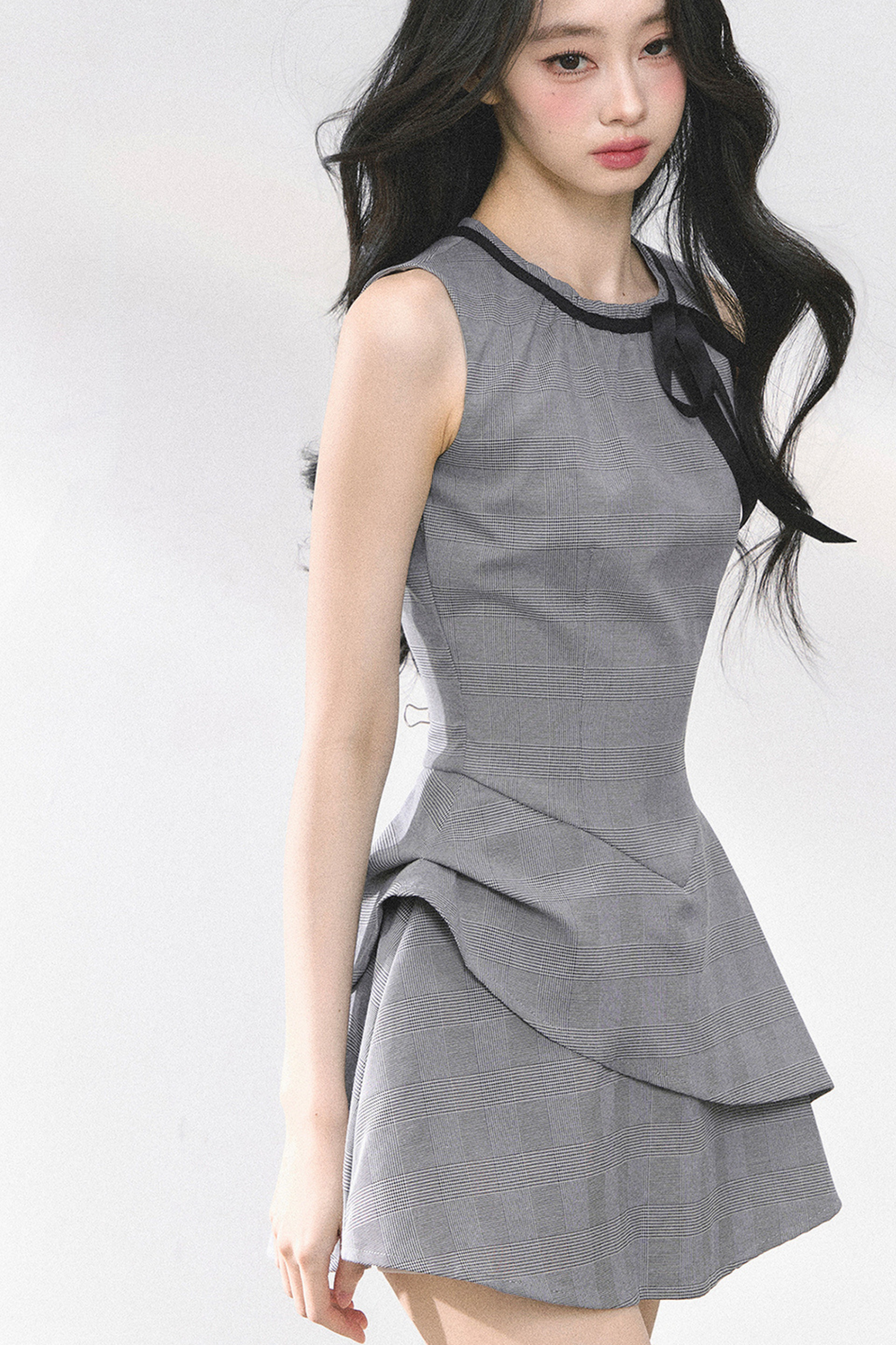 フレンチガーリーリトルリボンノースリーブワンピース