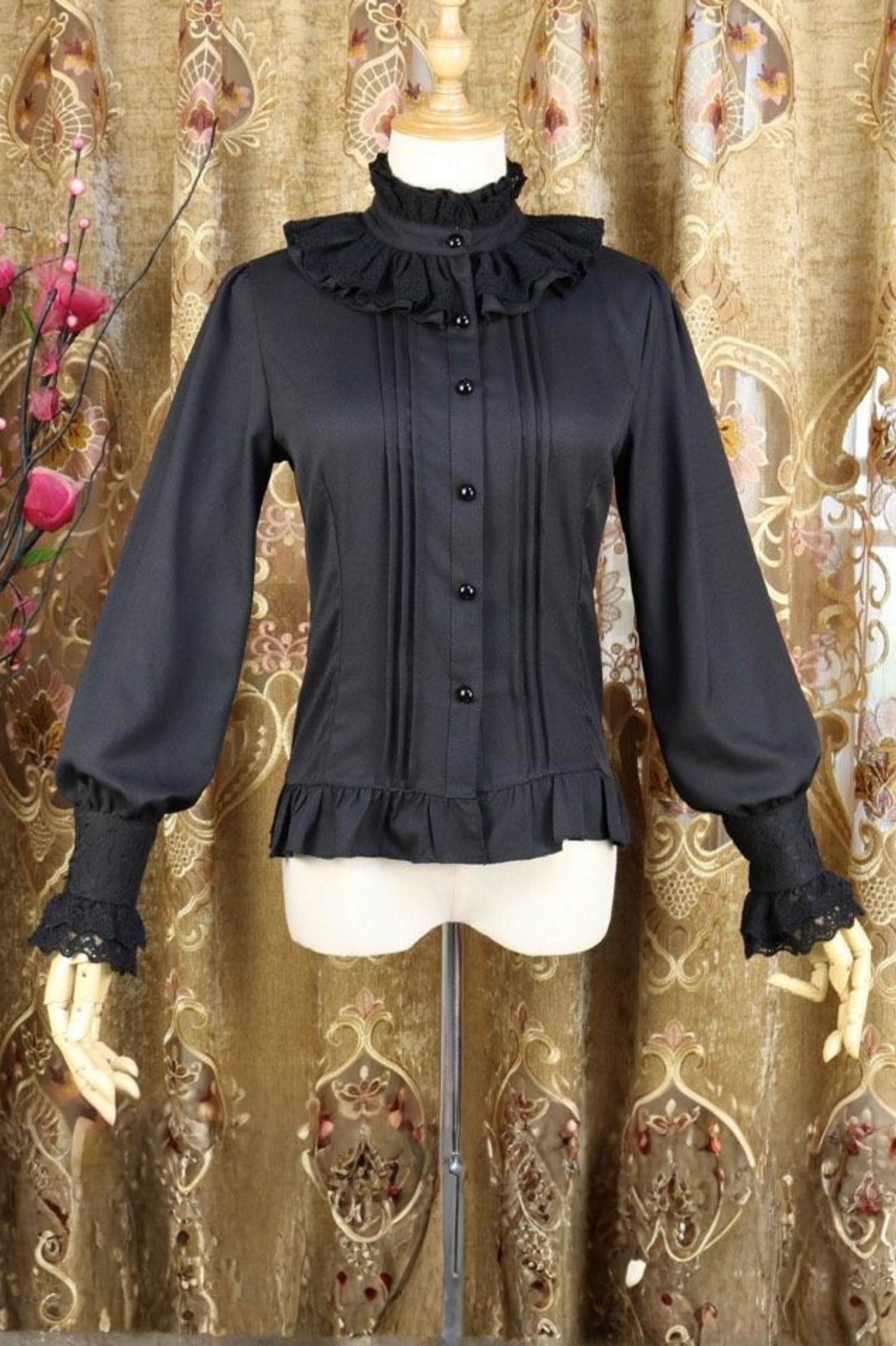 Elegant Neck Retro Chiffon Lolita Blouse