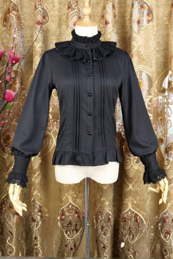 Elegant Neck Retro Chiffon Lolita Blouse